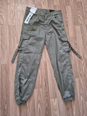 VIP Jeans Sculpting Stretch Olive Green Cargo Pants